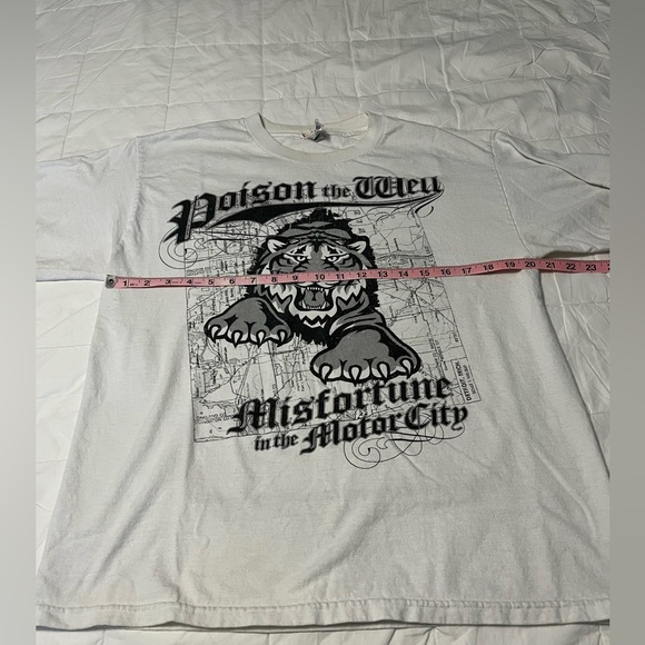 Poison The Well "Misfortune in the Motor City" white tee shirt size L - Picture 6 of 11